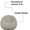 Ver imagem 3 de Kit Poltrona Base Giratória C/ Almofada e Puff Concha Veludo Cor Marfim