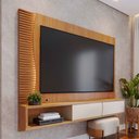 Ver imagem 1 de Painel para Tv até 65 Polegadas Mocha 2 Portas Ripado com Led Freijó/off White Matte - Pnr Móveis