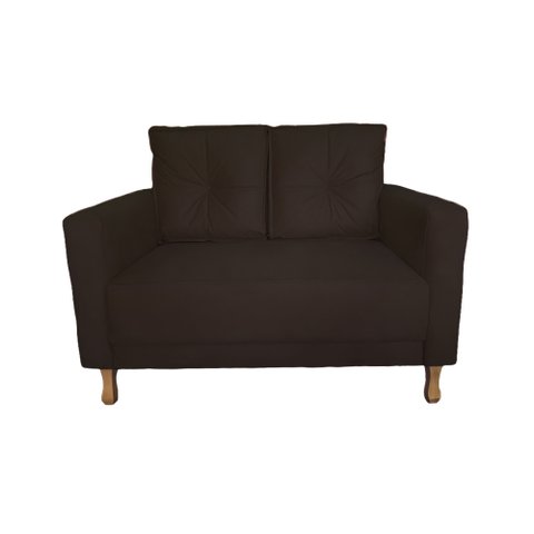 Sofá Davi 2 Lugares Suede Marrom - Dominic Decor