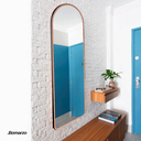 Ver imagem 6 de Espelho Orgânico Cancello 135x45 Moderno Luxo com Moldura:branco/grande