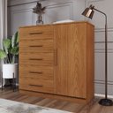 Ver imagem 3 de Cômoda Divini 1 Porta 5 Gavetas Cinamomo - Panorama Móveis