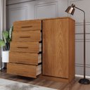 Ver imagem 4 de Cômoda Divini 1 Porta 5 Gavetas Cinamomo - Panorama Móveis