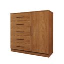 Ver imagem 1 de Cômoda Divini 1 Porta 5 Gavetas Cinamomo - Panorama Móveis
