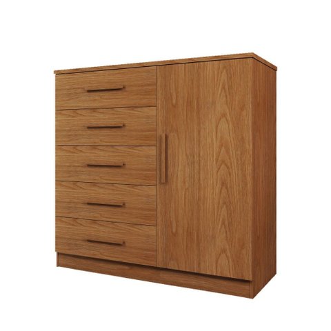 Cômoda Divini 1 Porta 5 Gavetas Cinamomo - Panorama Móveis