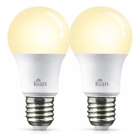Kit 2 Lâmpada LED 9W 3000k Luz Amarela Econômica Bivolt Kian E27 Branco Quente