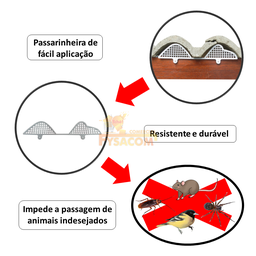 Kit Passarinheira Ventilada Telha Concreto 50un (rende 15m) Cinza - 4