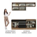Ver imagem 6 de Armário de Cozinha Compacta 200cm Rustic/Preto Glamy Madesa 07