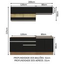 Ver imagem 4 de Armário de Cozinha Compacta 200cm Rustic/Preto Glamy Madesa 07