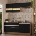 Ver imagem 1 de Armário de Cozinha Compacta 200cm Rustic/Preto Glamy Madesa 07