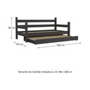 Ver imagem 4 de Bicama Madeira Maciça Com Colchões Inclusos Paris Multimóveis Vcr4160 Preto Preto