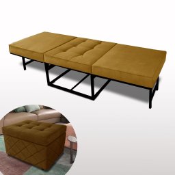 Puf Cama PC01_MM 02 que se Transforma em Sofá Cama Resistente e Confortável em Sarja 100% Algodão - 3