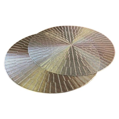 Jogo Americano 4 Peças Mesa Posta Mesa Redondo Linha Luxo Tamanho Grande Modelo Egípcio em Pvc Cor
