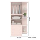 Ver imagem 2 de Guarda Roupa Roupeiro Infantil Doce Sonho 825 Qmovi Rosa Acetinado