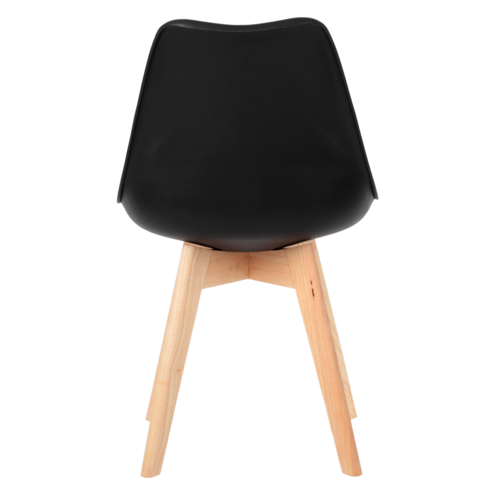 Cadeira Leda de Jantar Estofada Eames Wood Preta - 4