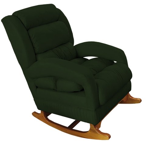 Poltrona Amamentação Liz de Balanço Suede Verde - Dominic Decor