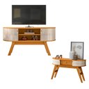 Ver imagem 1 de Rack Bancada Atlanta com Aparador Estoril Cinamomo Off White – Madetec