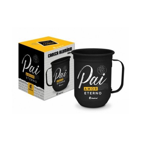 CANECA ALUMINIO PAI AMOR ETERNO PRESENTE DIA DOS PAIS