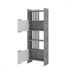 Estante para Livros Arbos 2 Portas 6 Prateleiras Ripado Olmo/branco - Artany - 3
