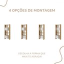 Ver imagem 6 de Estante para Livros Arbos 2 Portas 6 Prateleiras Ripado Olmo/branco - Artany