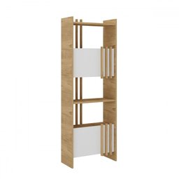 Estante para Livros Arbos 2 Portas 6 Prateleiras Ripado Olmo/branco - Artany - 2