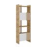 Estante para Livros Arbos 2 Portas 6 Prateleiras Ripado Olmo/branco - Artany - 2