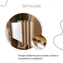Estante para Livros Arbos 2 Portas 6 Prateleiras Ripado Olmo/branco - Artany - 6