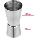 Ver imagem 2 de Dosador Duplo 30ml 60ml Inox Bebidas Medidor 9,5x4x4,5cm