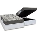 Ver imagem 1 de Cama Box Baú Casal: Colchão Anatômico Ortobom D33 / EP ISO 100 Ultra Firme + Base CRC Courano White(