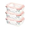 Kit Potes De Vidro Herméticos 3 Peças Retangular 370ml - 1