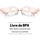 Ver imagem 5 de Kit Potes De Vidro Herméticos 3 Peças Retangular 370ml