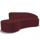 Ver imagem 1 de Sofá 5 Lugares Curvo Living Firenze Direito D02 Veludo Marsala 300cm C-278 - Lyam