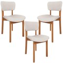 Ver imagem 1 de Kit 03 Cadeiras para Sala de Jantar Cozinha Living Estofada Dara L02 Linho Cru - Lyam Decor