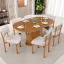 Ver imagem 7 de Kit 03 Cadeiras para Sala de Jantar Cozinha Living Estofada Dara L02 Linho Cru - Lyam Decor