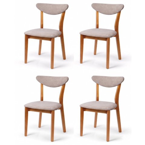 Kit 4 Cadeira de Jantar Madeira Maciça Floripa Estofada Premium Ergonomica Confortável Di Franco