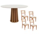 Ver imagem 2 de Conjunto Mesa de Jantar com Tampo de Vidro 115cm 4 Cadeiras