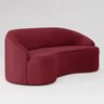 Sofá Curvo Montserrat 150cm 2 Lugares Veludo Vermelho Marsala - Nexta Casa - 1