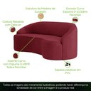 Ver imagem 3 de Sofá Curvo Montserrat 150cm 2 Lugares Veludo Vermelho Marsala - Nexta Casa