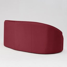 Sofá Curvo Montserrat 150cm 2 Lugares Veludo Vermelho Marsala - Nexta Casa - 6