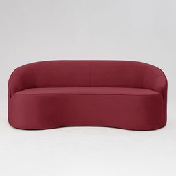 Sofá Curvo Montserrat 150cm 2 Lugares Veludo Vermelho Marsala - Nexta Casa - 7