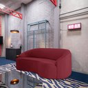 Ver imagem 2 de Sofá Curvo Montserrat 150cm 2 Lugares Veludo Vermelho Marsala - Nexta Casa