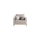 Ver imagem 3 de Kit Sofá e Poltrona Decorativo Beni 1,80cm Beni Base Madeira Linho Bege - Montanaris Decor