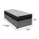 Ver imagem 3 de Cama Box Baú e Colchão Airtech 150 Espuma D45 Solteiro Ortobom: Cinza