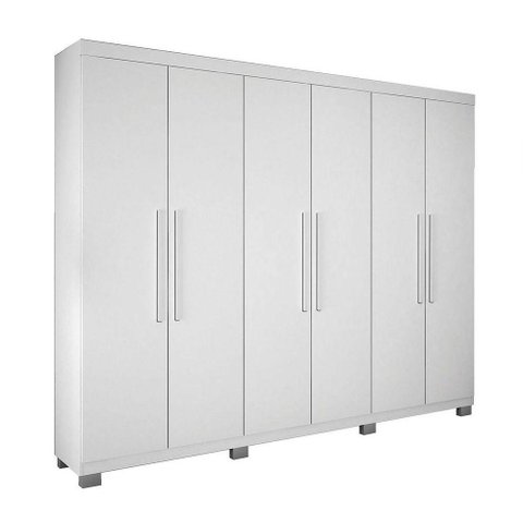 Roupeiro 6 Portas 4 Gavetas Master Branco