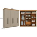 Ver imagem 3 de Conjunto para Quarto de Casal Completo England Moderno em MDF Corda/Freijó