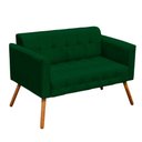 Ver imagem 5 de Kit 1 Namoradeira e 1 Poltrona Giratória Elisa Suede Verde