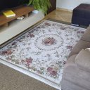 Ver imagem 2 de Tapete Sala Antiderrapante Floral Jasmin 02 Bege 2,00x2,50m