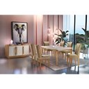 Ver imagem 3 de Conjunto Sala de Jantar Liz Tampo Vidro 6 Cadeiras