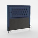Ver imagem 2 de Kit Cabeceira Decorativa Para Cama Box Antares e Calçadeira Sagitarius 195 Para Cama King Sued Azul 