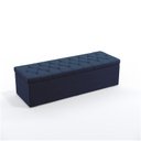 Ver imagem 3 de Kit Cabeceira Decorativa Para Cama Box Antares e Calçadeira Sagitarius 195 Para Cama King Sued Azul