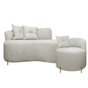 Ver imagem 1 de Conjunto para Sala Sofá 1,45 e Poltrona Orgânica Grécia Bouclê Bege Sofa Store